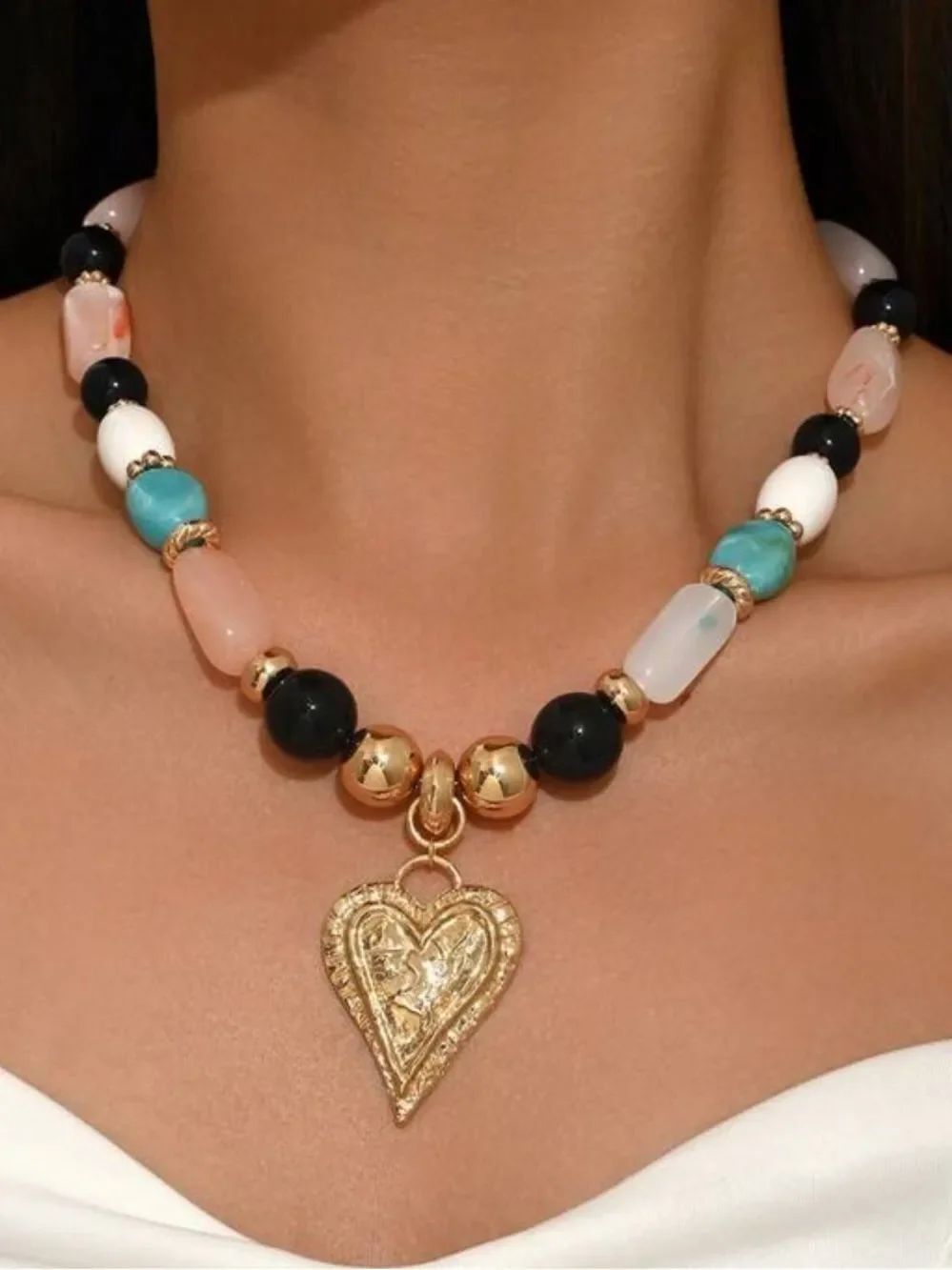 Boho heart Necklace S1480